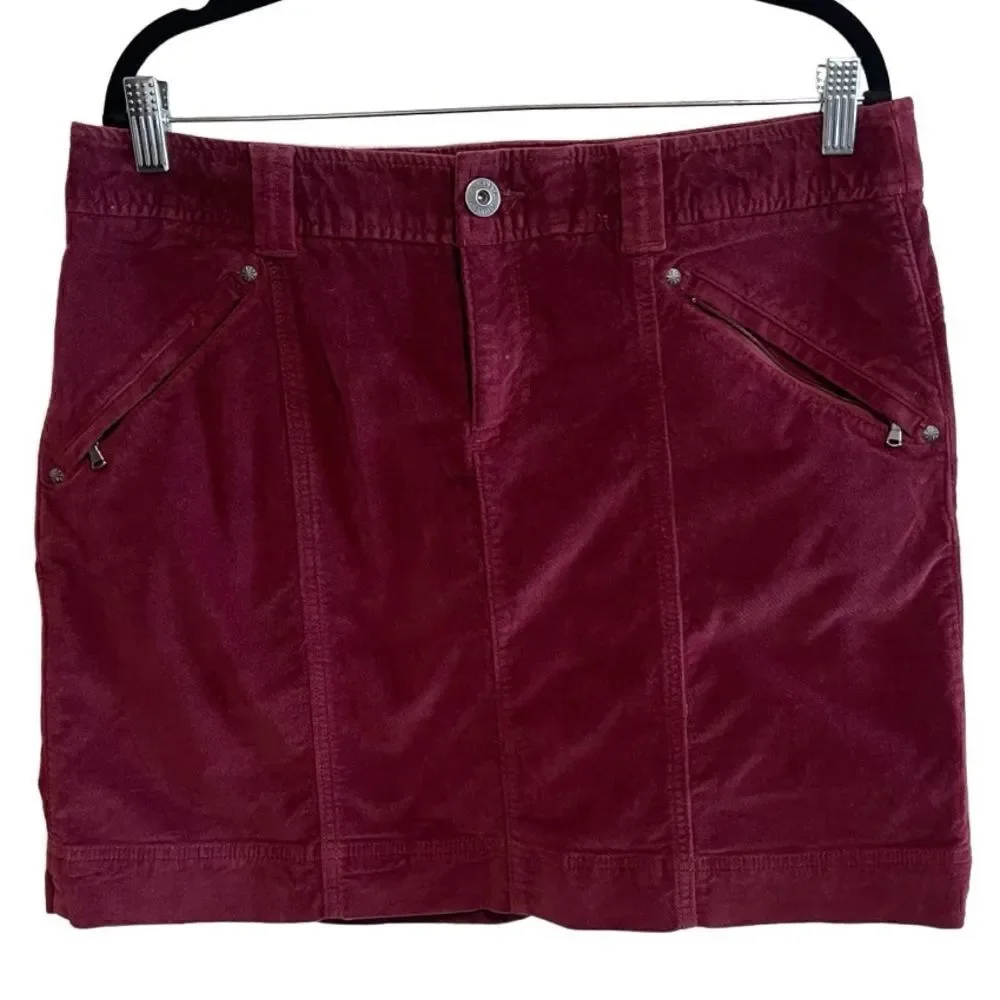 Athleta- Women’s Roseville Cherrywood Velvet Skirt, Size 14